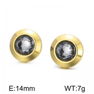 Stainless Steel Stone&Crystal Earring - KE55652-Z