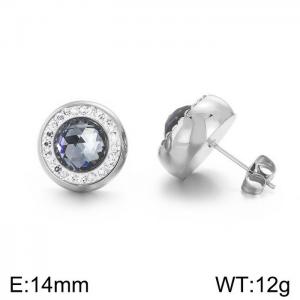 Stainless Steel Stone&Crystal Earring - KE57536-Z