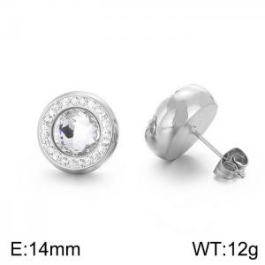 Stainless Steel Stone&Crystal Earring - KE57537-Z