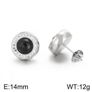 Stainless Steel Stone&Crystal Earring - KE57538-Z