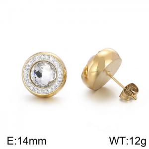 Stainless Steel Stone&Crystal Earring - KE57540-Z