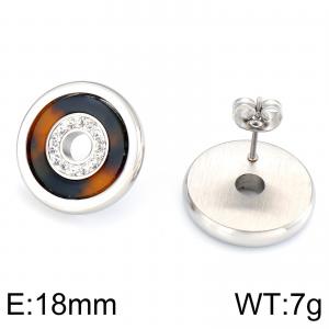 Stainless Steel Stone&Crystal Earring - KE59314-K