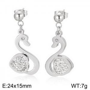 Stainless Steel Stone&Crystal Earring - KE59582-K