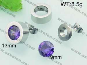 Stainless Steel Stone&Crystal Earring - KE60097-K