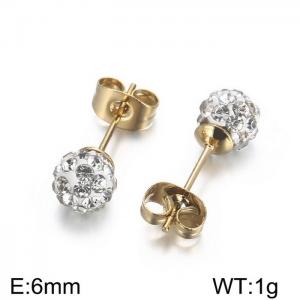 Stainless Steel Stone&Crystal Earring - KE60135-Z