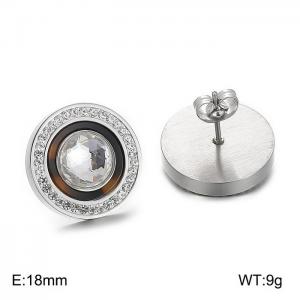 Stainless Steel Stone&Crystal Earring - KE60175-K