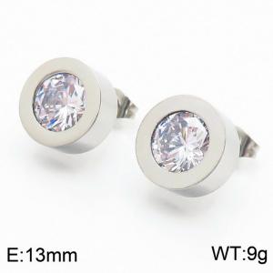 Stainless Steel Stone&Crystal Earring - KE60339-K