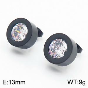 Stainless Steel Stone&Crystal Earring - KE60340-K