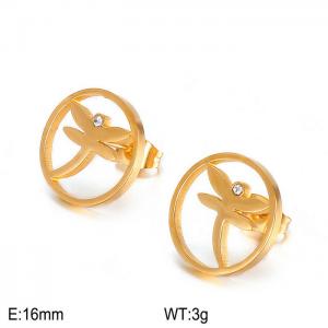 SS Gold-Plating Earring - KE60859-K