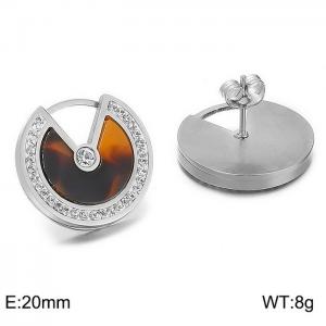 Stainless Steel Stone&Crystal Earring - KE60867-K