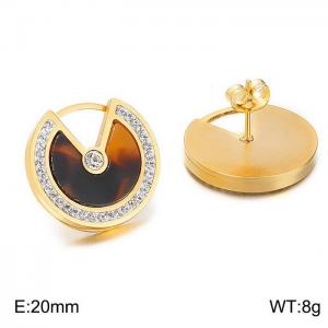 Stainless Steel Stone&Crystal Earring - KE60868-K
