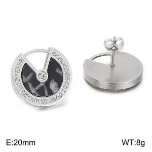 Stainless Steel Stone&Crystal Earring - KE61026-K