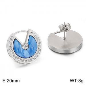 Stainless Steel Stone&Crystal Earring - KE61027-K