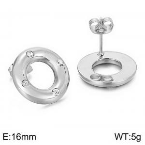 Stainless Steel Stone&Crystal Earring - KE61910-K