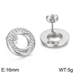 Stainless Steel Stone&Crystal Earring - KE61912-K