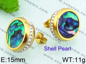 Stainless Steel Stone&Crystal Earring - KE62211-Z