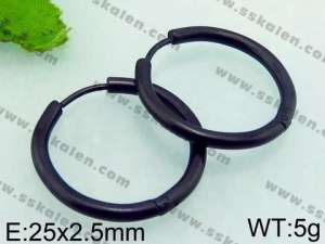 Stainless Steel Black-plating Earring - KE62336-TSC