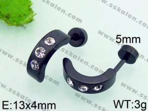 Stainless Steel Black-plating Earring - KE62338-TSC