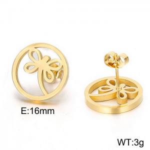 SS Gold-Plating Earring - KE62393-K