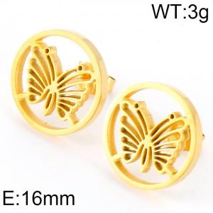 SS Gold-Plating Earring - KE62396-K