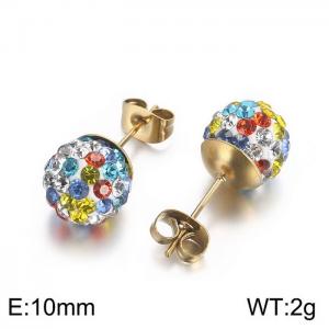 Stainless Steel Stone&Crystal Earring - KE63296-Z