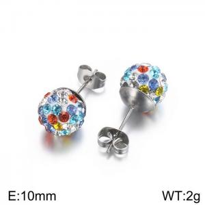 Stainless Steel Stone&Crystal Earring - KE63297-Z