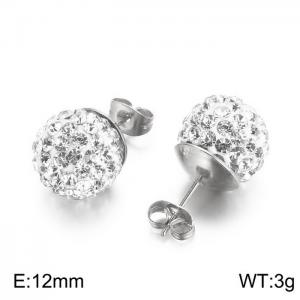 Stainless Steel Stone&Crystal Earring - KE63299-Z