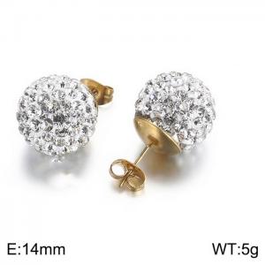 Stainless Steel Stone&Crystal Earring - KE63301-Z