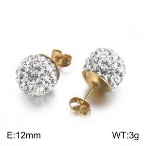 Stainless Steel Stone&Crystal Earring - KE63302-Z