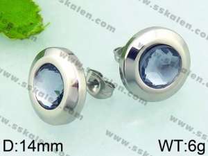 Stainless Steel Stone&Crystal Earring - KE63581-Z