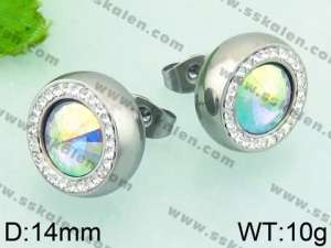 Stainless Steel Stone&Crystal Earring - KE63920-Z