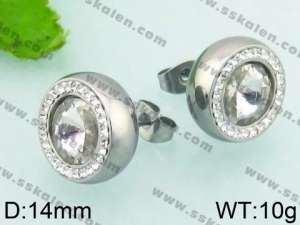 Stainless Steel Stone&Crystal Earring - KE63921-Z