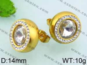 Stainless Steel Stone&Crystal Earring - KE63928-Z