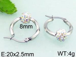 Stainless Steel Stone&Crystal Earring - KE64186-LO