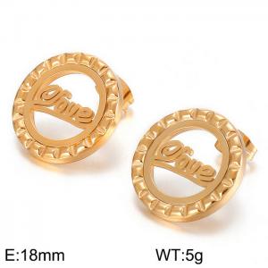 SS Gold-Plating Earring - KE64270-K