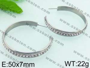 Stainless Steel Stone&Crystal Earring - KE64467-TSC