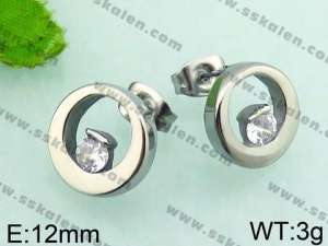 Stainless Steel Stone&Crystal Earring - KE64492-TSC