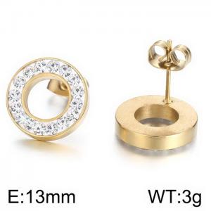 Stainless Steel Stone&Crystal Earring - KE65407-Z