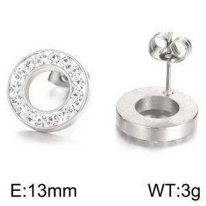 Stainless Steel Stone&Crystal Earring - KE65408-Z