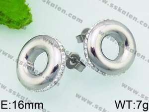Stainless Steel Stone&Crystal Earring - KE65576-Z