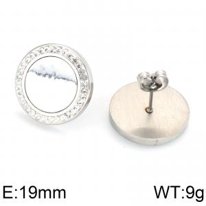 Stainless Steel Stone&Crystal Earring - KE66646-K