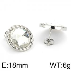 Stainless Steel Stone&Crystal Earring - KE66791-K