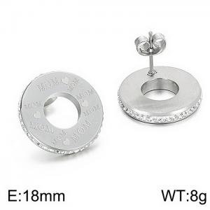 Stainless Steel Stone&Crystal Earring - KE67061-K