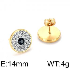 Stainless Steel Stone&Crystal Earring - KE67254-K