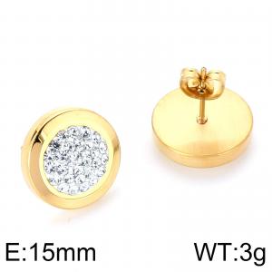 Stainless Steel Stone&Crystal Earring - KE67255-K