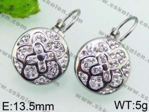 Stainless Steel Stone&Crystal Earring - KE67650-TSC