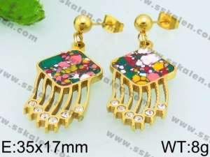 Stainless Steel Stone&Crystal Earring - KE67702-K