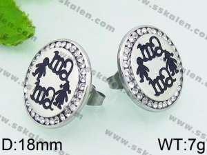 Stainless Steel Stone&Crystal Earring - KE68345-K