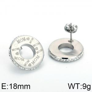 Stainless Steel Stone&Crystal Earring - KE68740-K