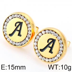 Stainless Steel Stone&Crystal Earring - KE69340-K